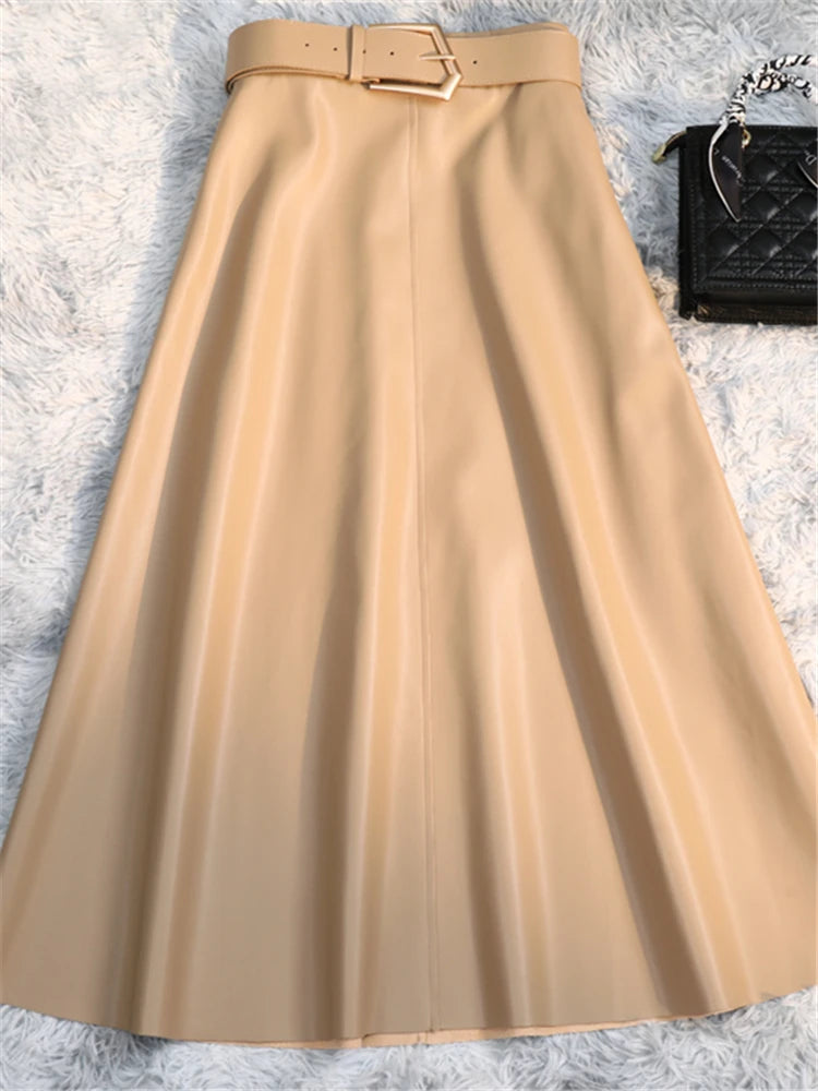 Indigo Muse Leather Maxi Skirt