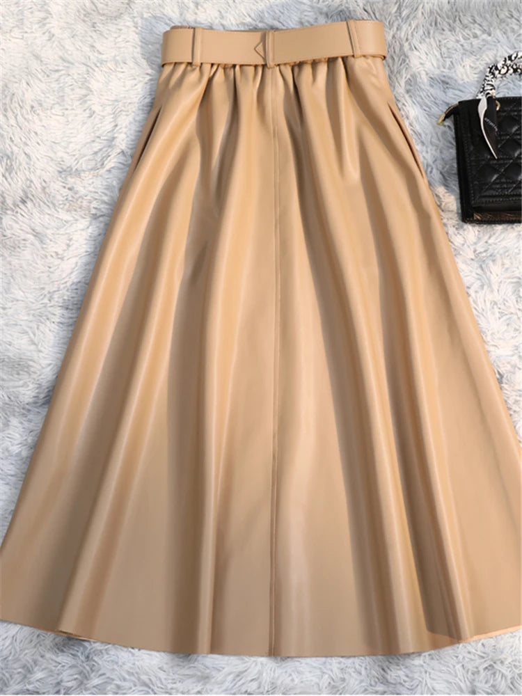 Indigo Muse Leather Maxi Skirt