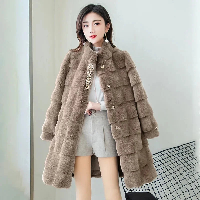 Taupe Elegance Fur Coat