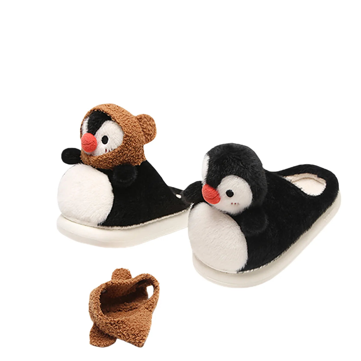 Mocha Penguin Slippers