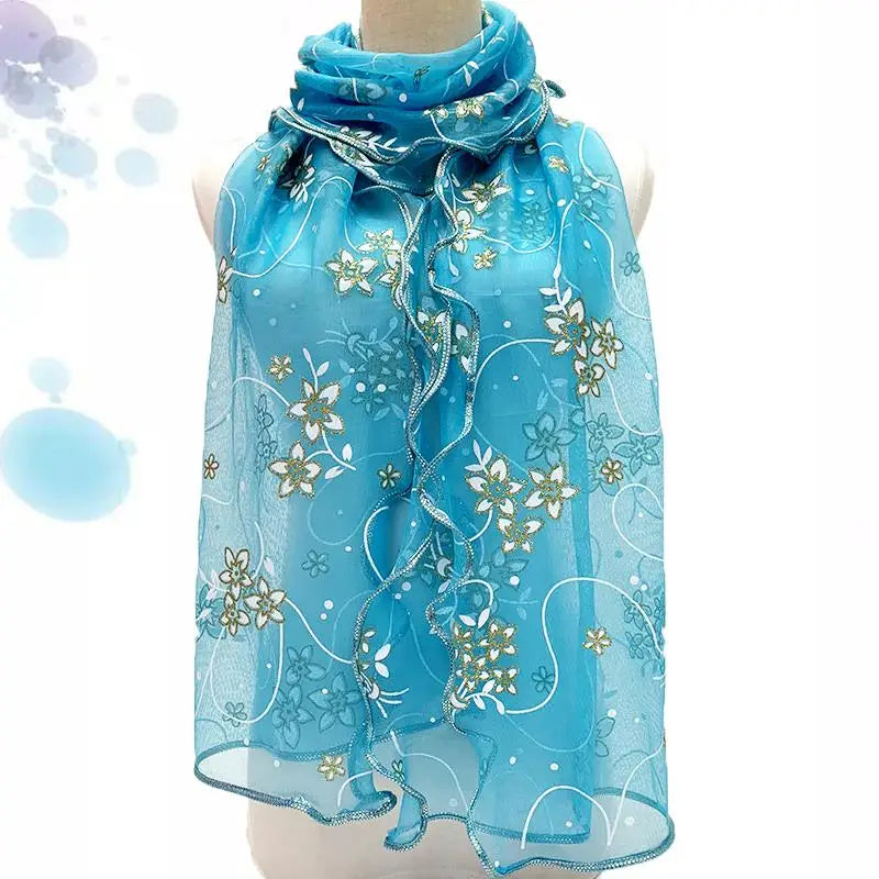 Aqua Lace Elegance Scarf