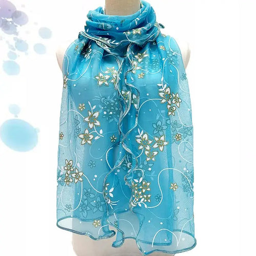 Aqua Lace Elegance Scarf