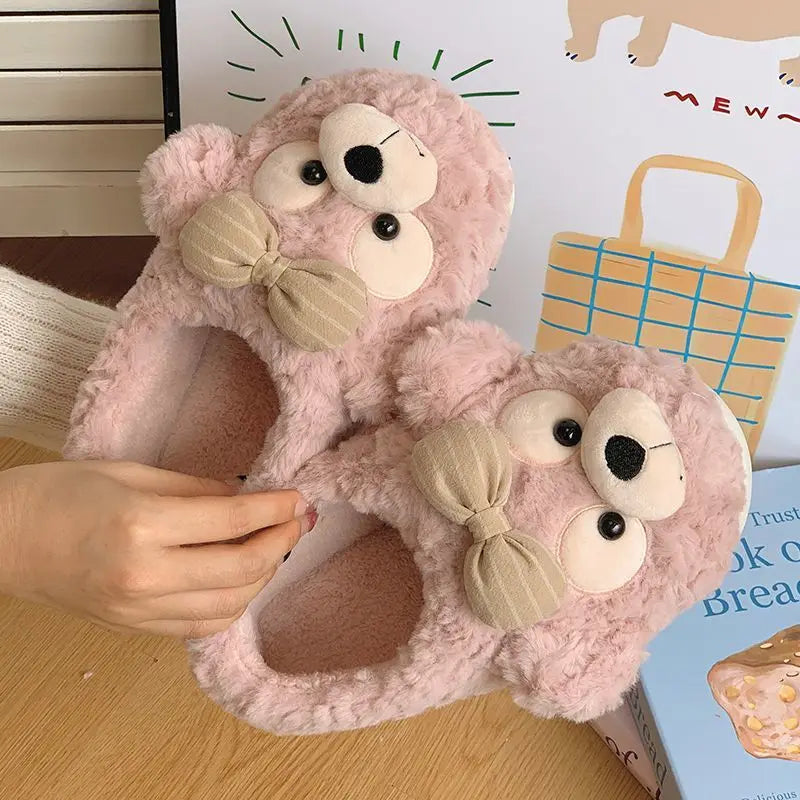 Bow Teddy Slippers