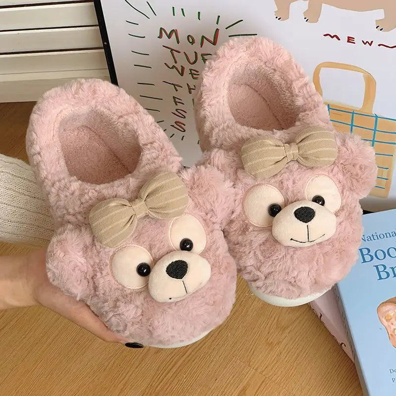 Bow Teddy Slippers