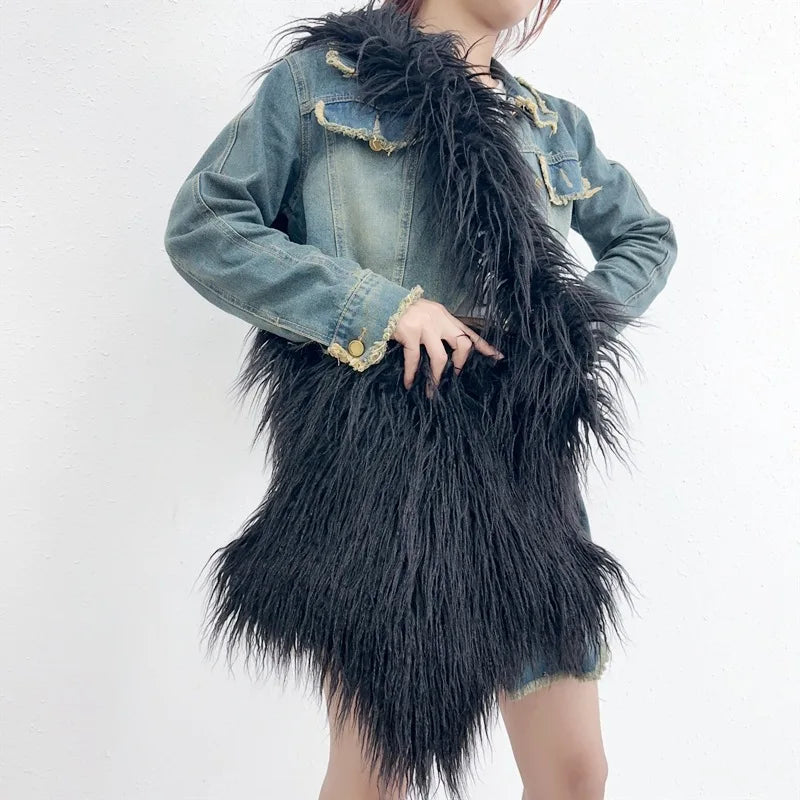 Fleur Cascade Fur Bag