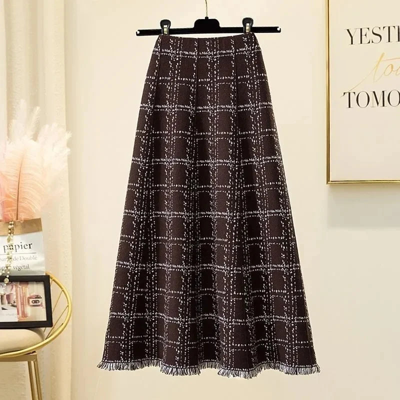 Celine Plaid Skirt