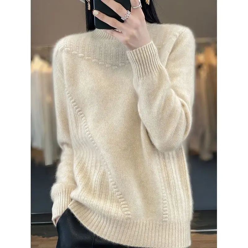 Luna High-Neck Knit Sweater