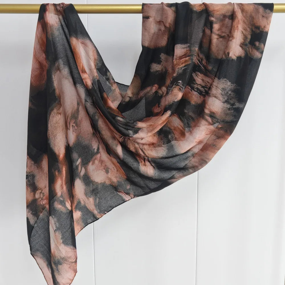 Crimson Petal Printed Scarf