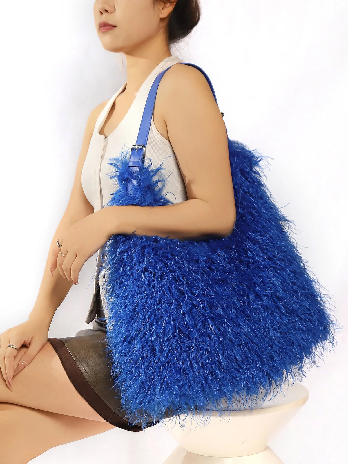 Blush Shaggy Tote Bag