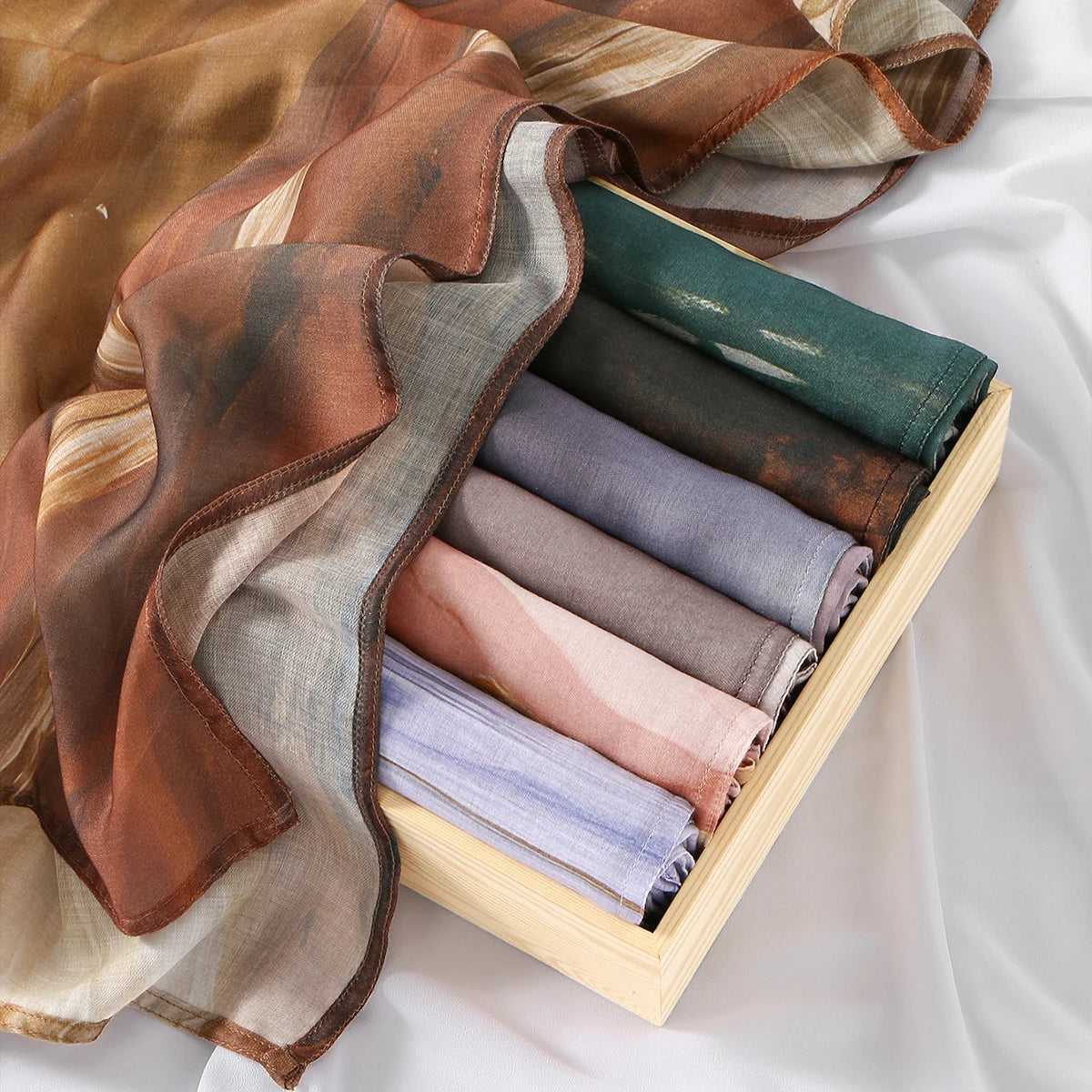 Terracotta Lines Printed Hijab