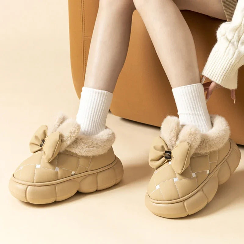 Ivory Bow Boots