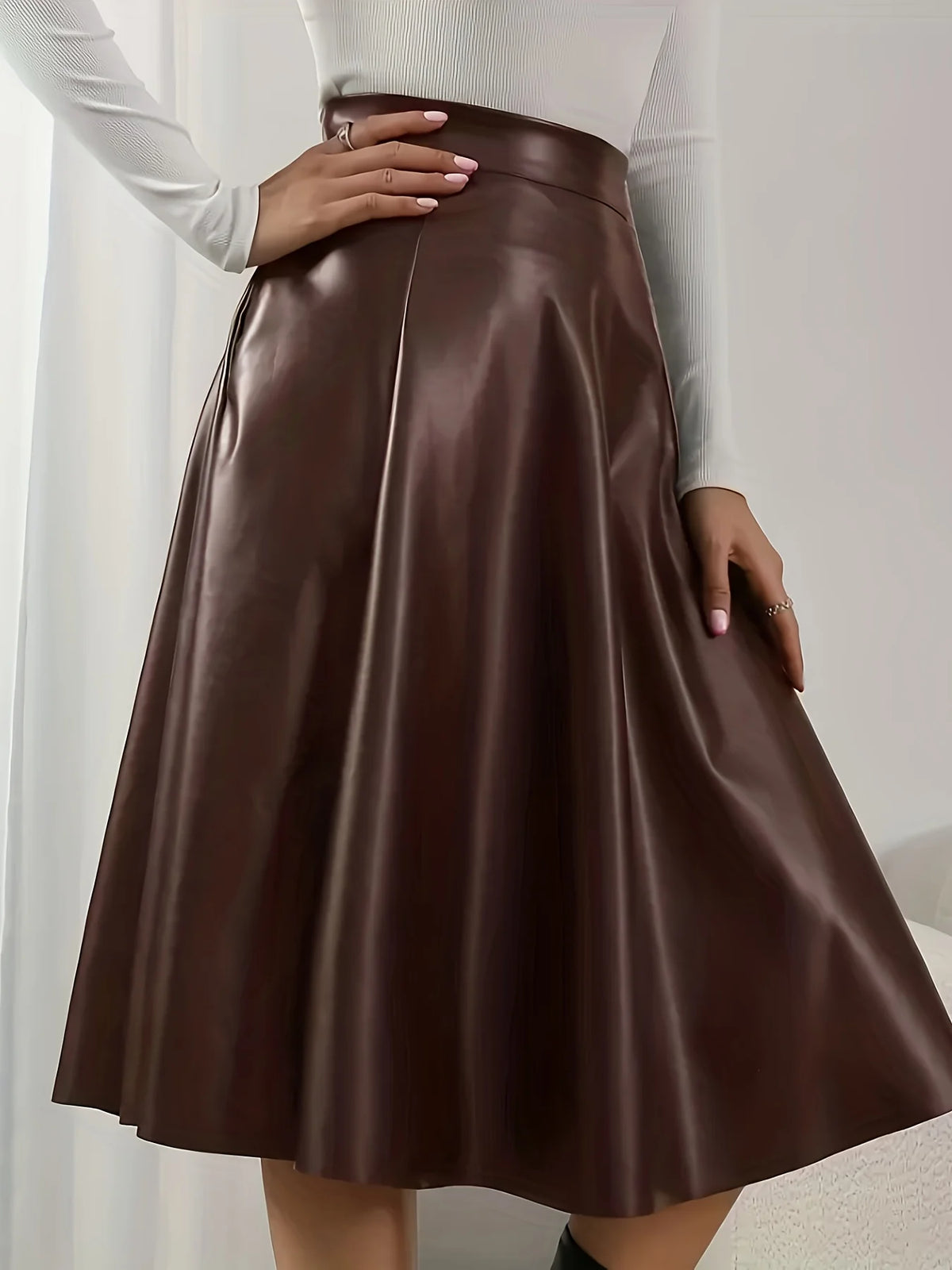 Elara Leather Maxi Skirt
