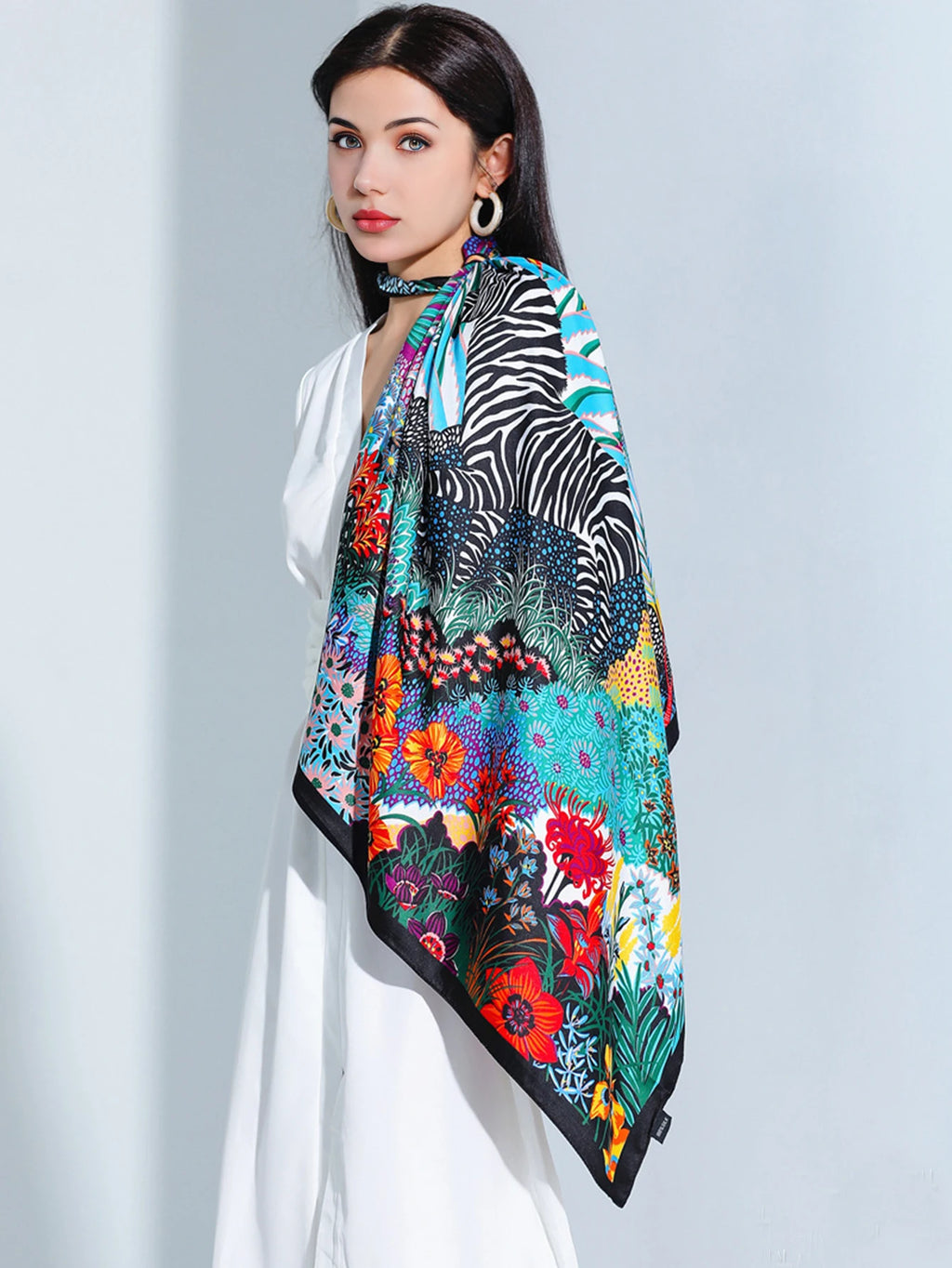 Riviera Floral Square Scarf