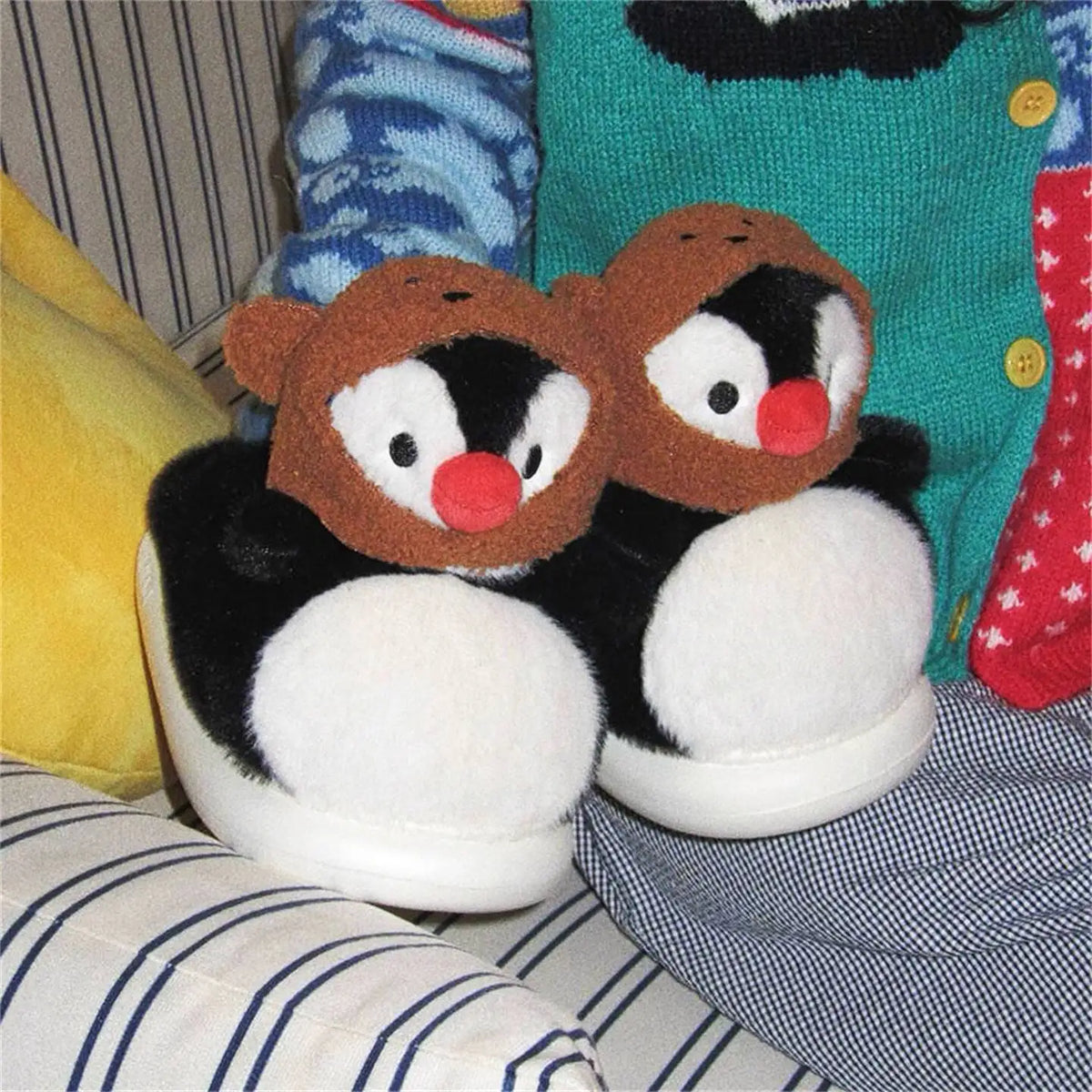 Mocha Penguin Slippers