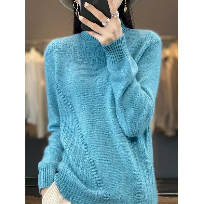 Luna High-Neck Knit Sweater