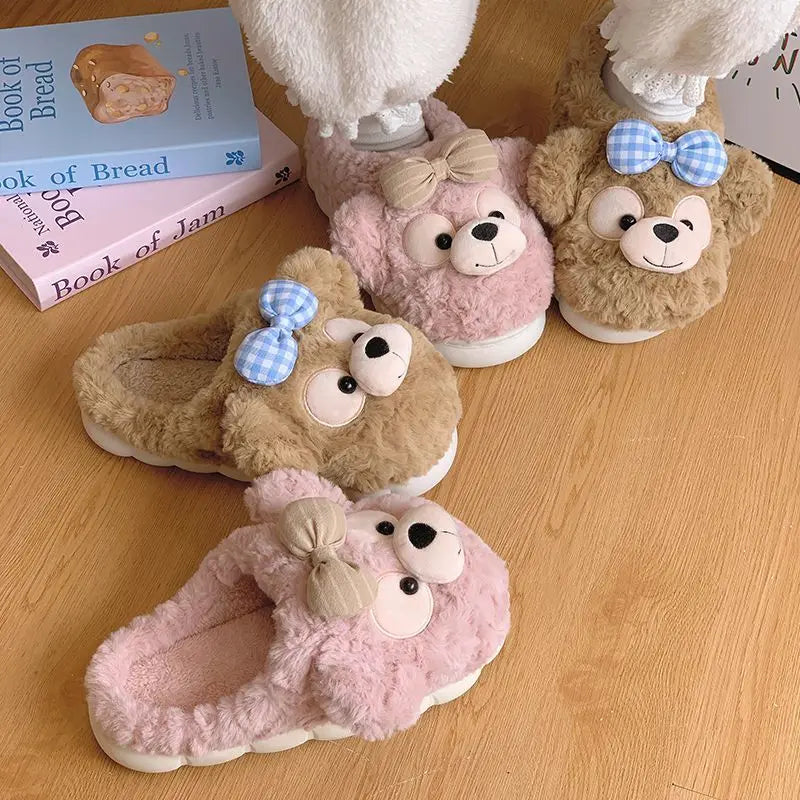 Bow Teddy Slippers