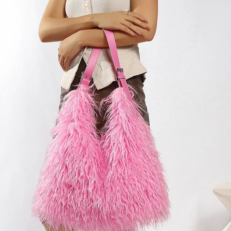 Blush Shaggy Tote Bag