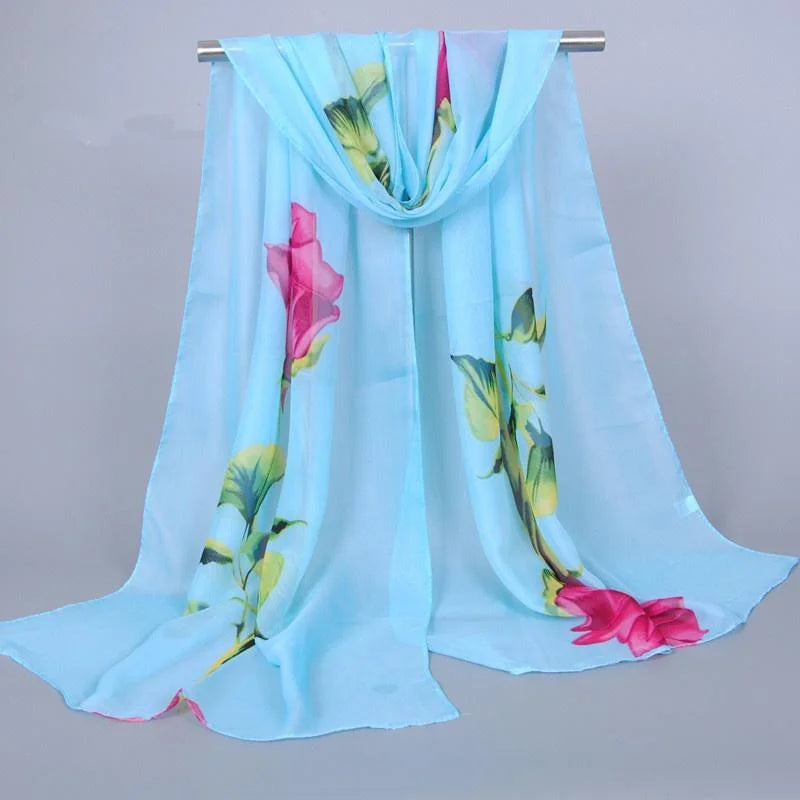 Midnight Rose Floral Scarf