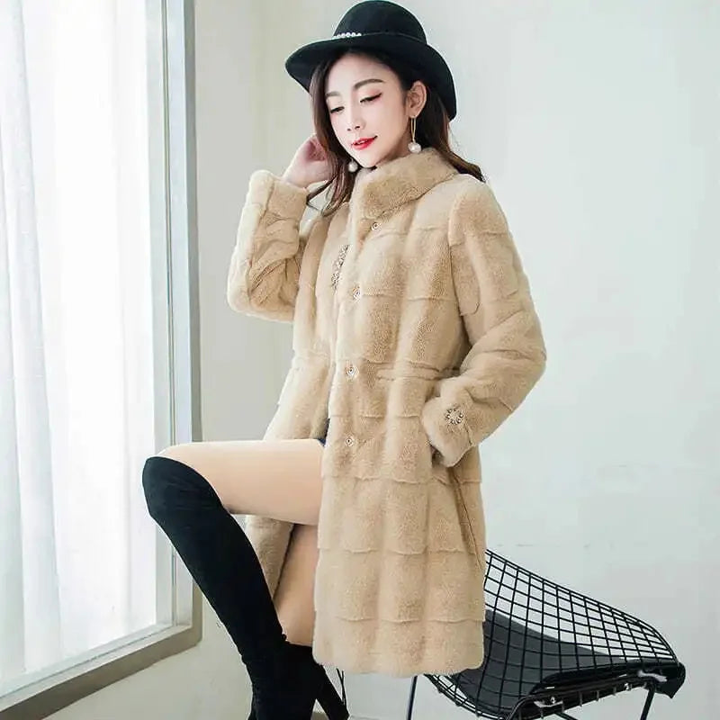 Taupe Elegance Fur Coat