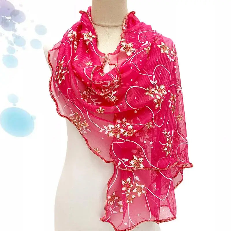 Aqua Lace Elegance Scarf