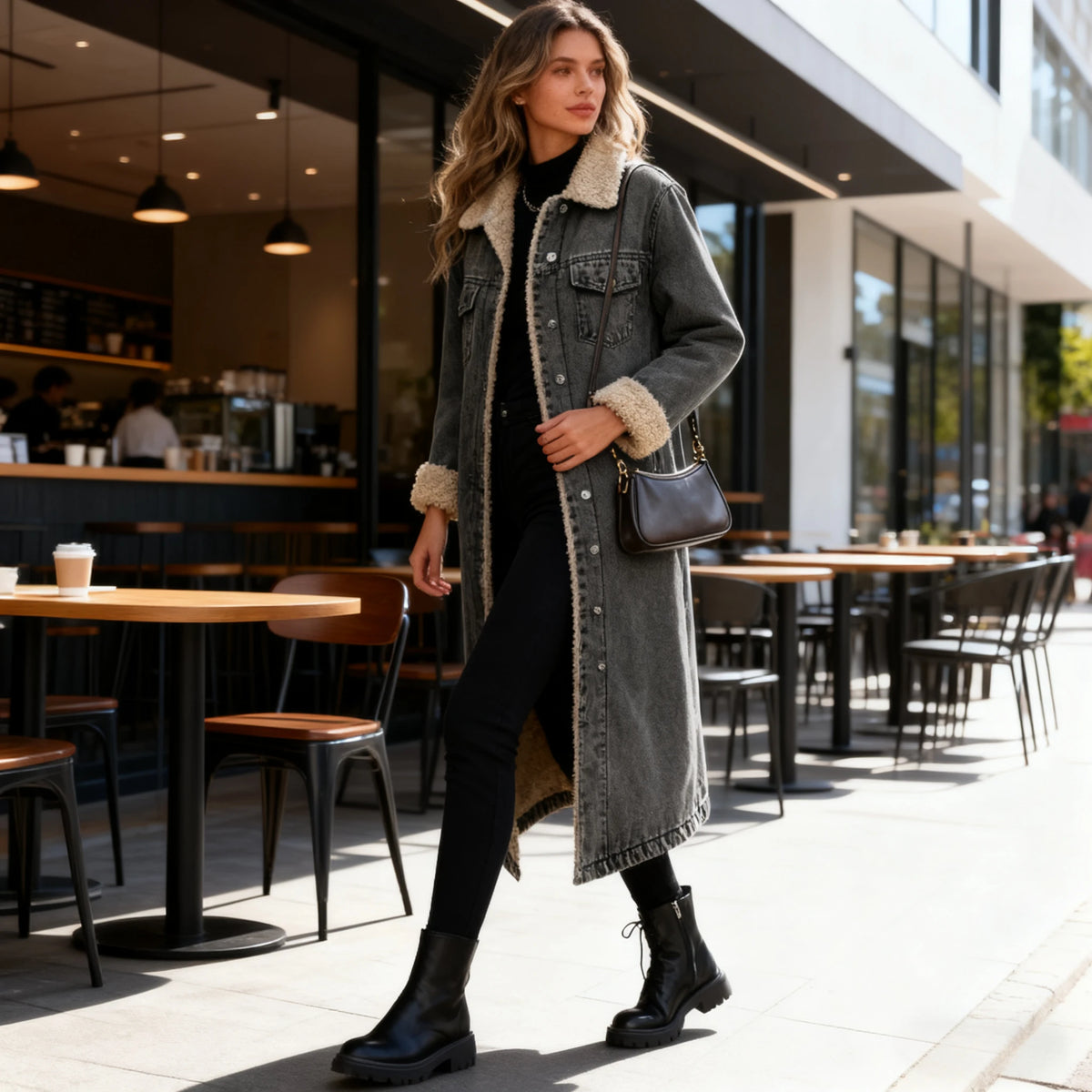 Denim Teddy Coat