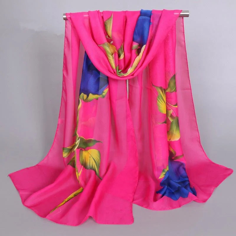 Midnight Rose Floral Scarf