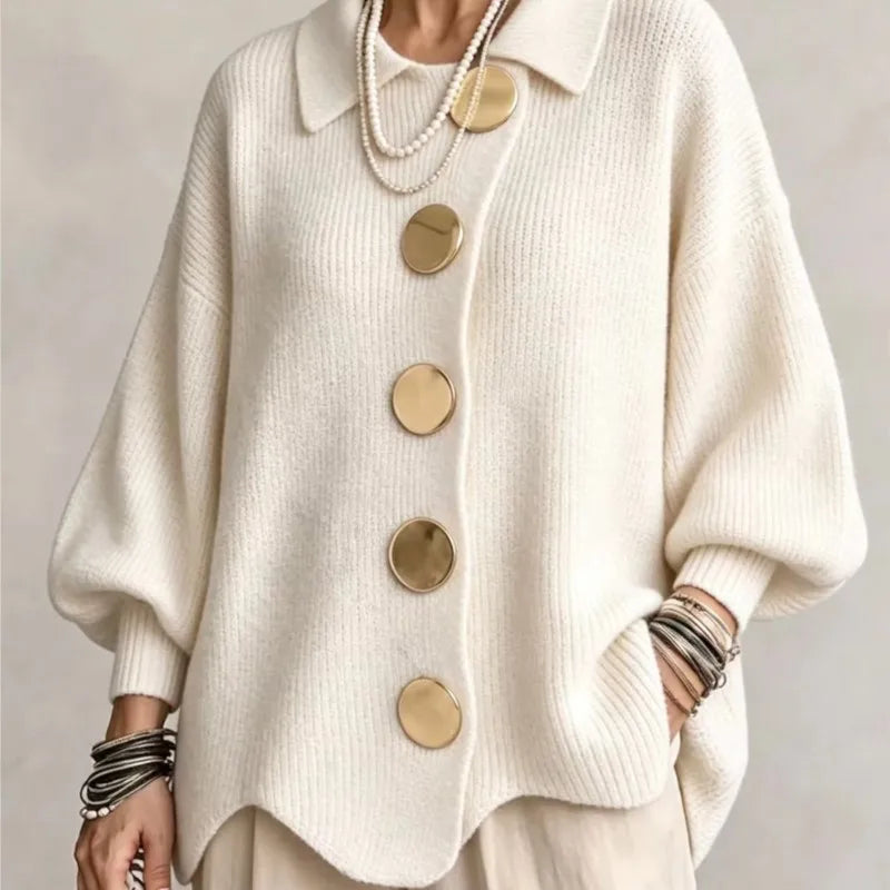 Clara Button-Front Knit Cardigan
