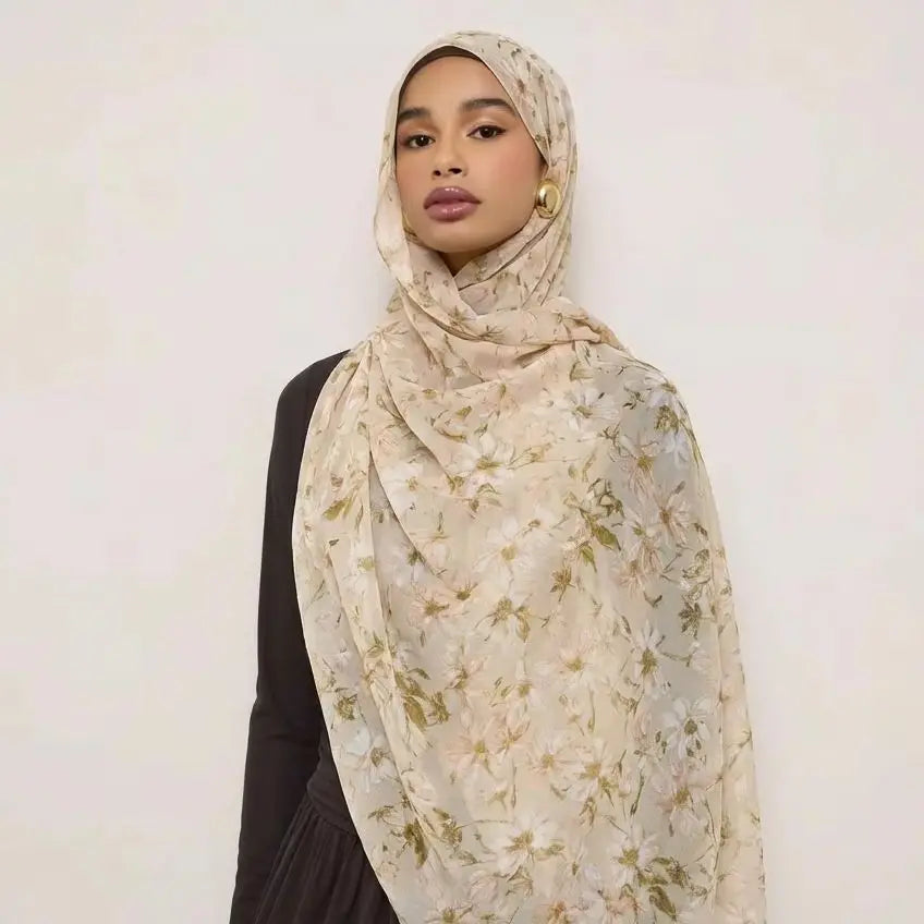 Ivory Meadow Printed Hijab