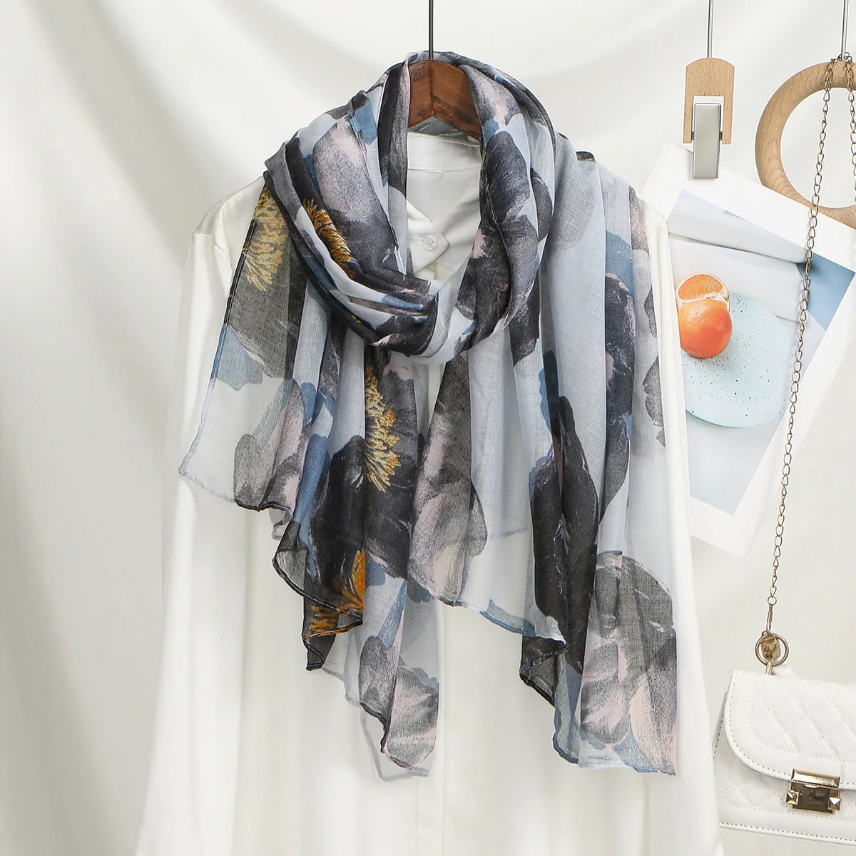 Blue Iris Floral Hijab