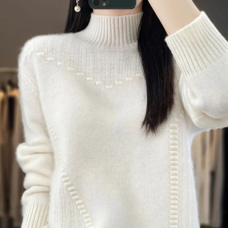 Luna High-Neck Knit Sweater