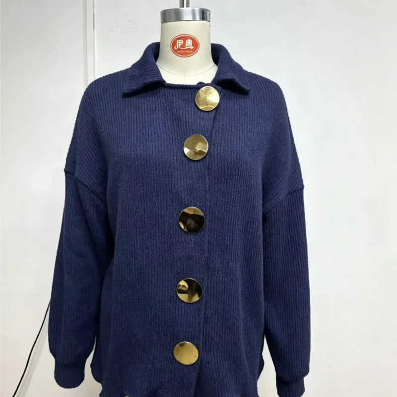 Clara Button-Front Knit Cardigan