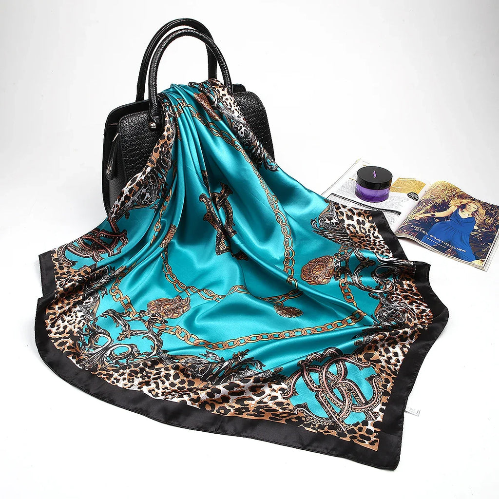 Turquoise Heritage Satin Scarf