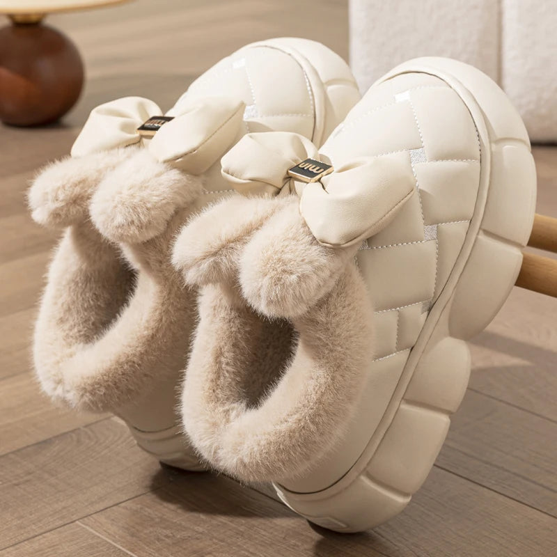 Ivory Bow Boots