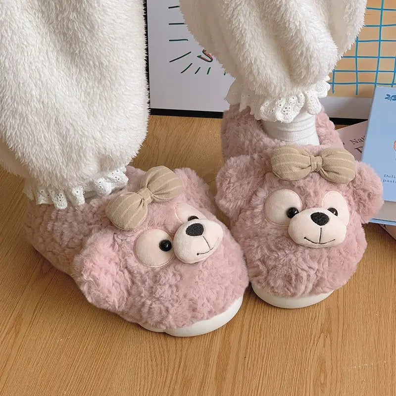 Bow Teddy Slippers