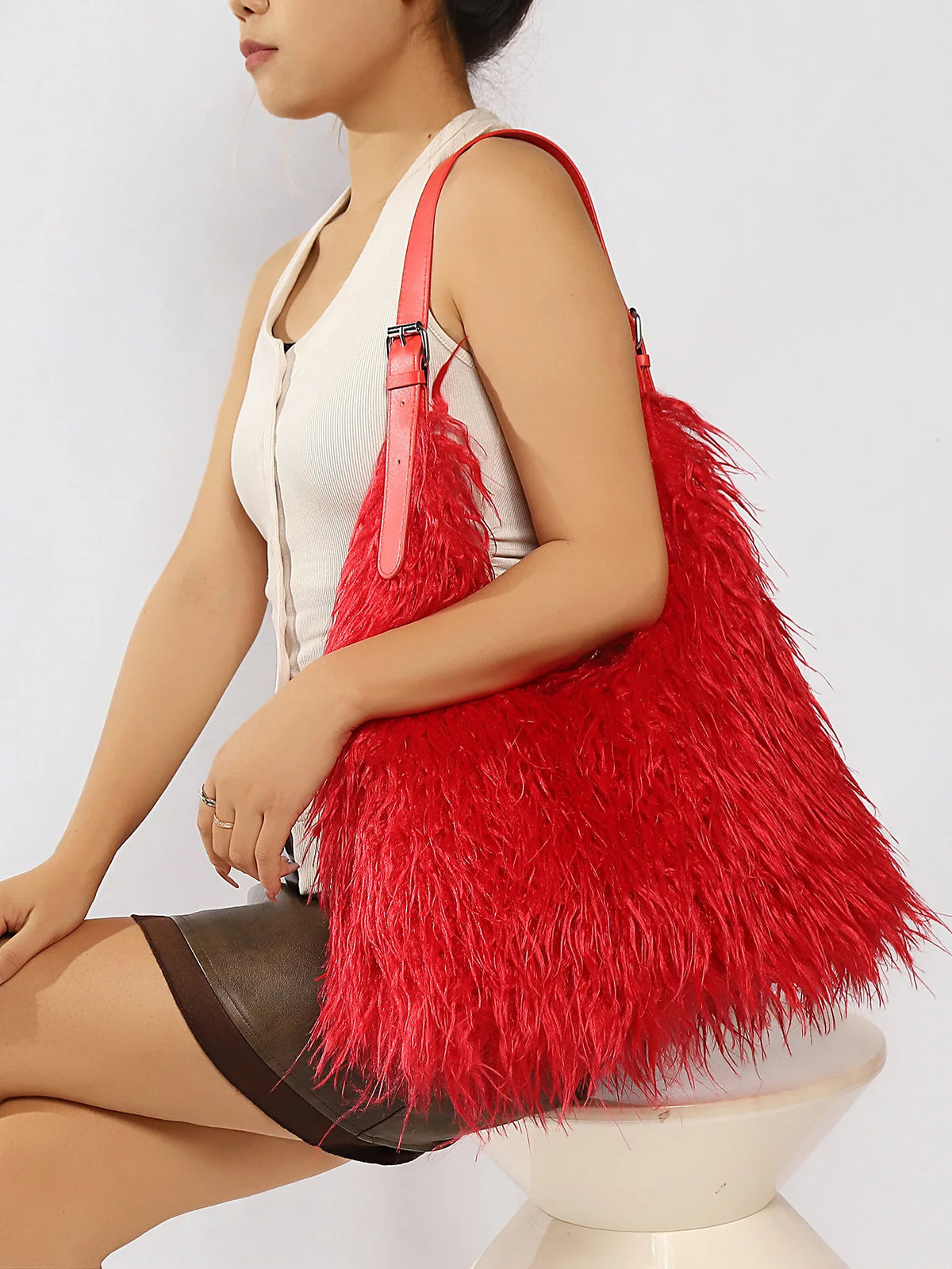 Blush Shaggy Tote Bag