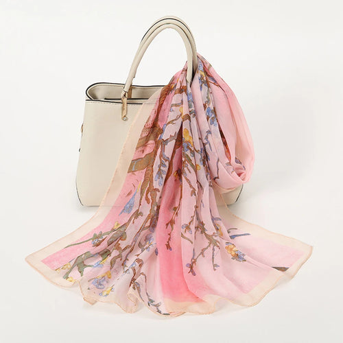 Aqua Blossom Printed Scarf