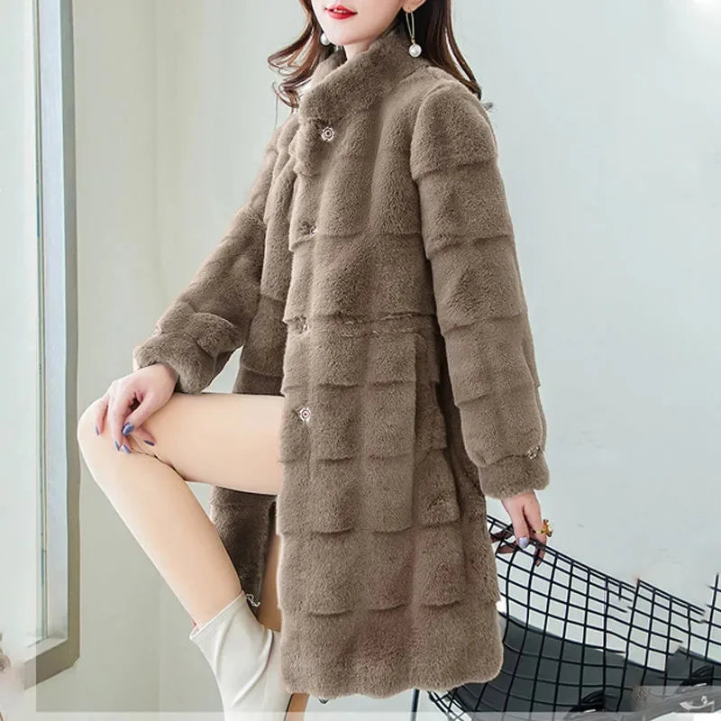Taupe Elegance Fur Coat