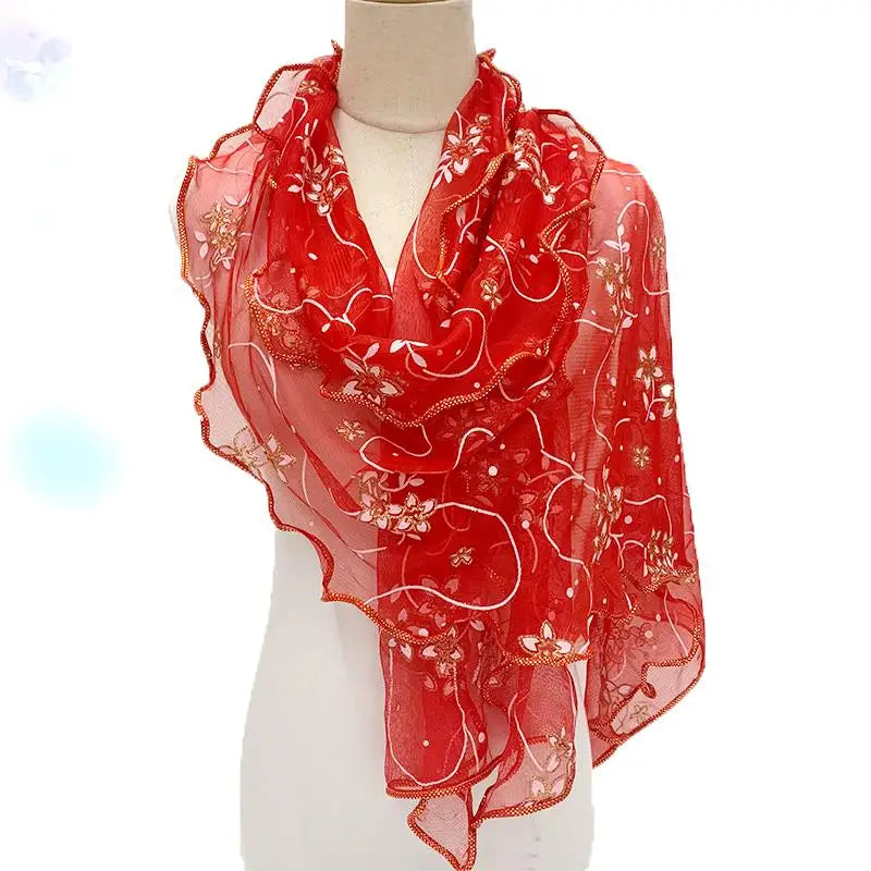 Aqua Lace Elegance Scarf