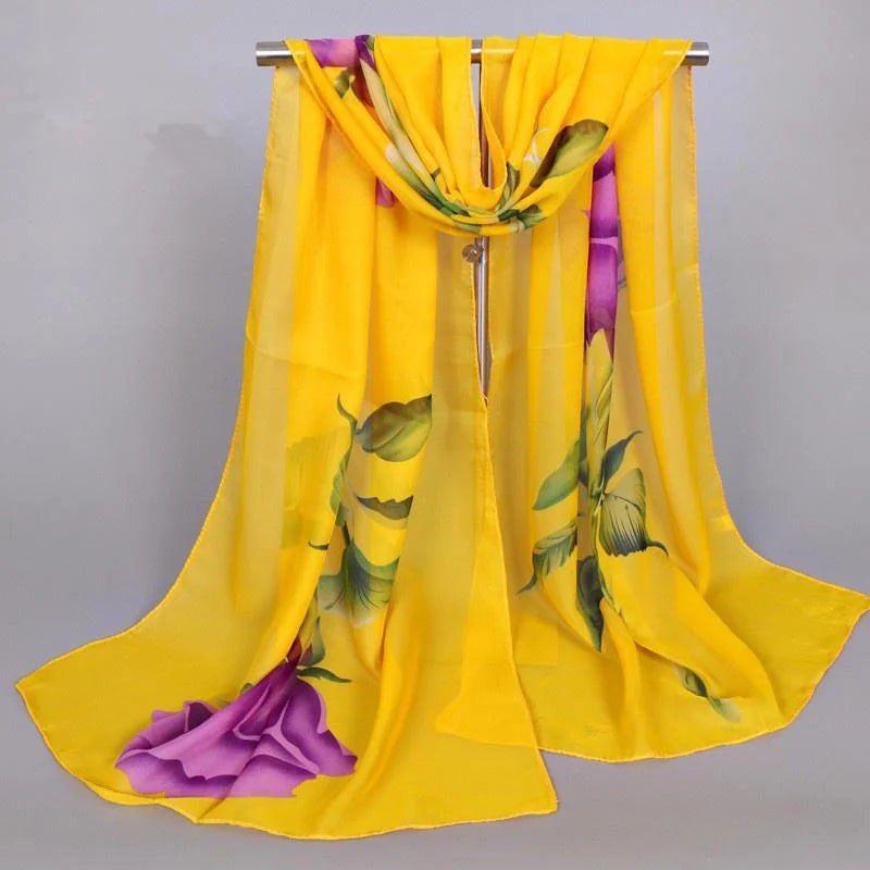 Midnight Rose Floral Scarf