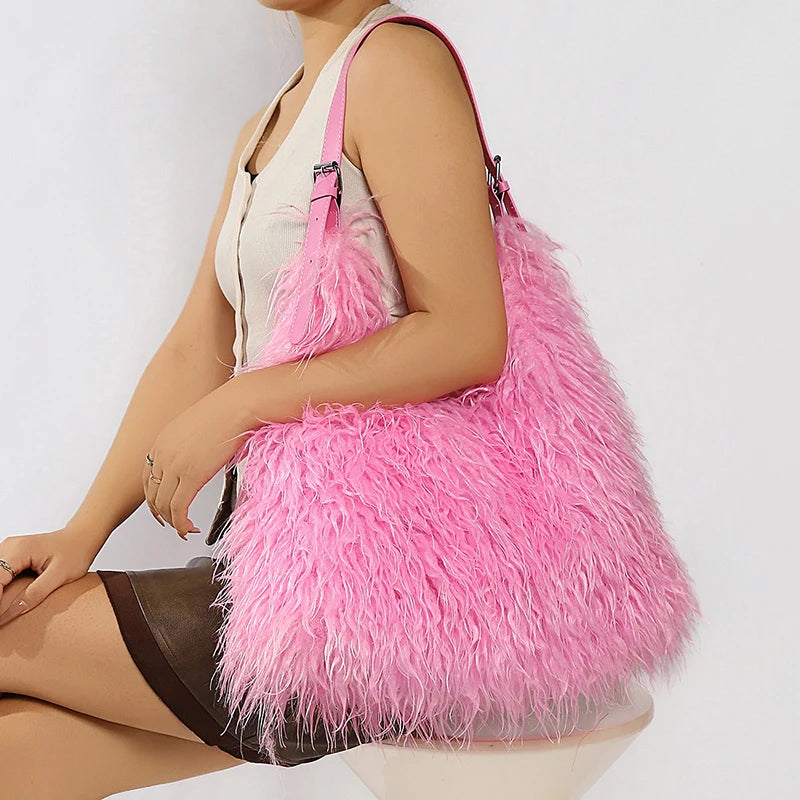 Blush Shaggy Tote Bag