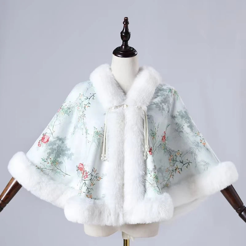 Celeste Sequin Fur Cape