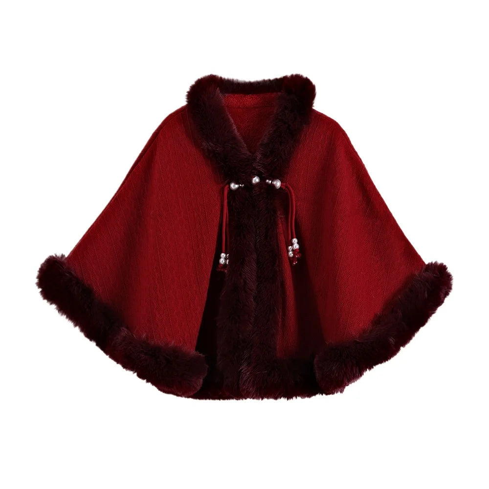 Celeste Sequin Fur Cape