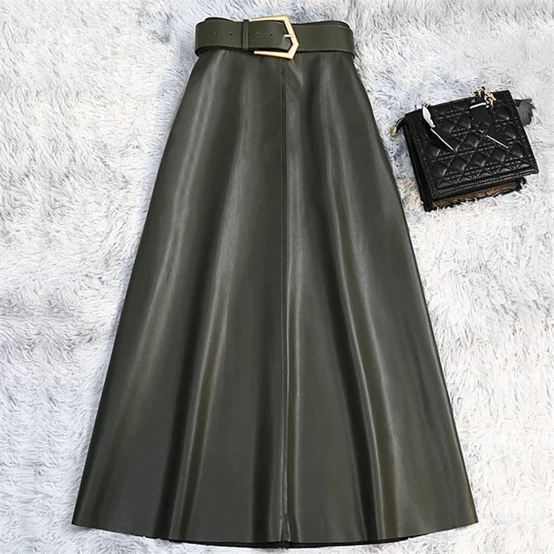 Indigo Muse Leather Maxi Skirt