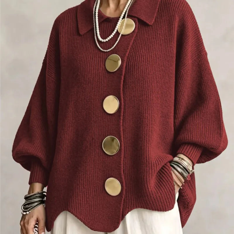 Clara Button-Front Knit Cardigan