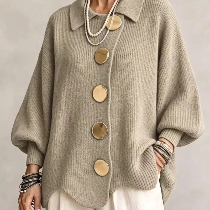 Clara Button-Front Knit Cardigan