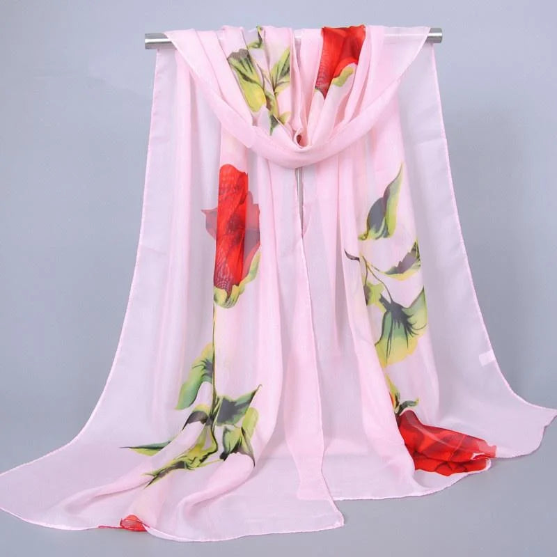 Midnight Rose Floral Scarf