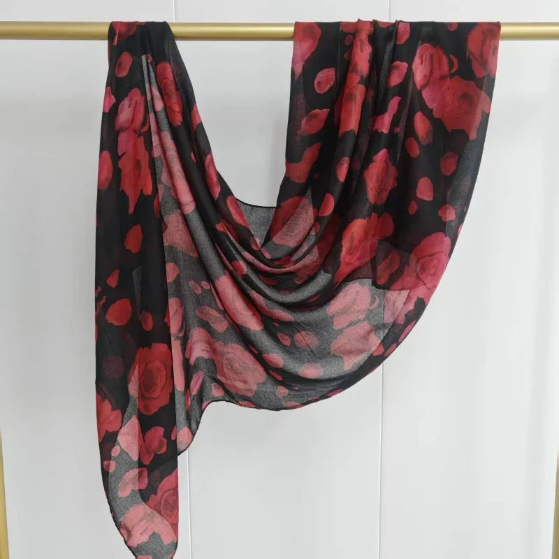 Crimson Petal Printed Scarf