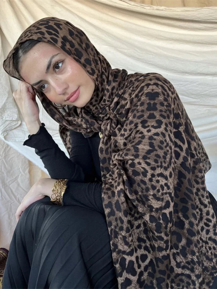 Wild Cocoa Leopard Scarf