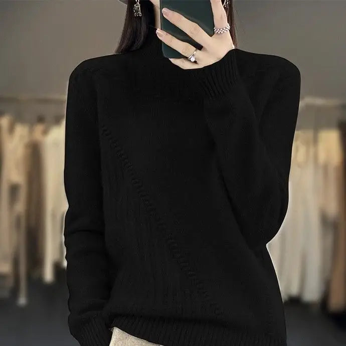 Luna High-Neck Knit Sweater