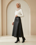 Noir Classic Leather Maxi Skirt